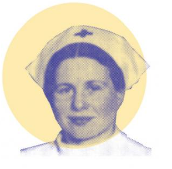 Zdjęcie portretowe Ireny Sendlerowej w czepku pielęgniarskim